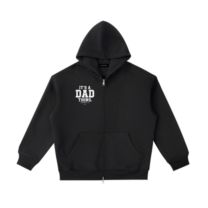 "listen up!" - Rad Dads collection - Essential Heavyweight Pocket Hoodie