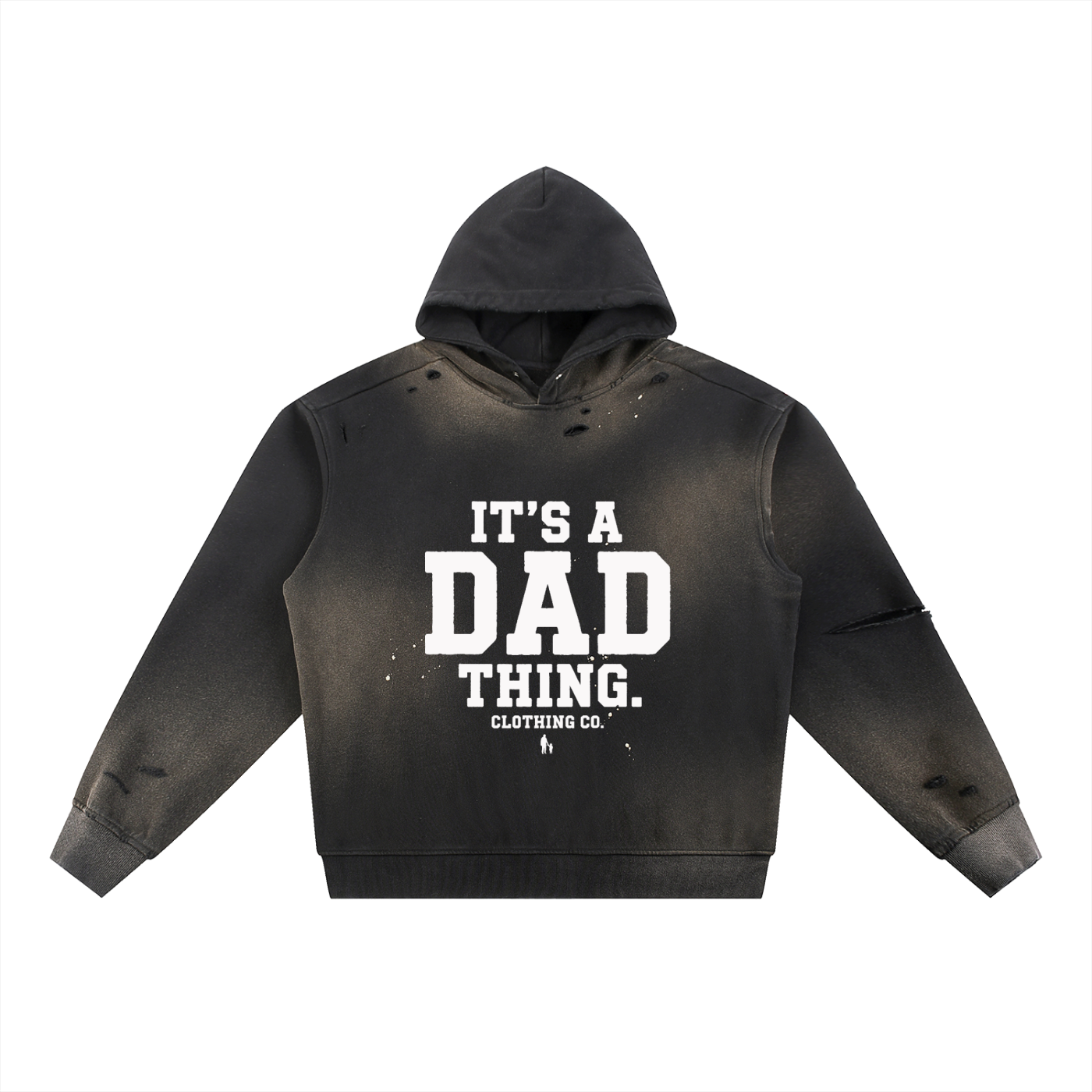 It's a Dad thing Branded logo - Sun Fade Frayed Fleece Hoodie