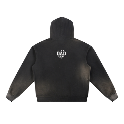It's a Dad thing Branded logo - Sun Fade Frayed Fleece Hoodie